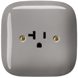 SQUARE PORCELAIN WALL SOCKET USA 20 AMP CAPPUCCINO - DYKE & DEAN