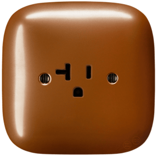 SQUARE PORCELAIN WALL SOCKET USA 20 AMP COPPER - DYKE & DEAN