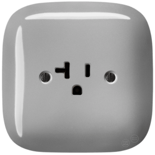 SQUARE PORCELAIN WALL SOCKET USA 20 AMP GREY - DYKE & DEAN