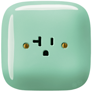 SQUARE PORCELAIN WALL SOCKET USA 20 AMP MINT - DYKE & DEAN