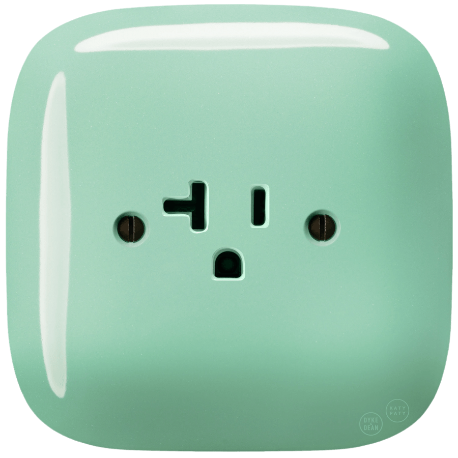 SQUARE PORCELAIN WALL SOCKET USA 20 AMP MINT - DYKE & DEAN