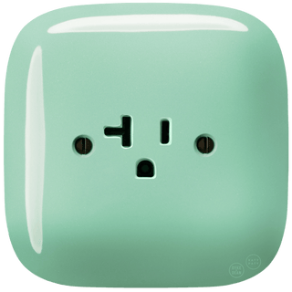 SQUARE PORCELAIN WALL SOCKET USA 20 AMP MINT - DYKE & DEAN