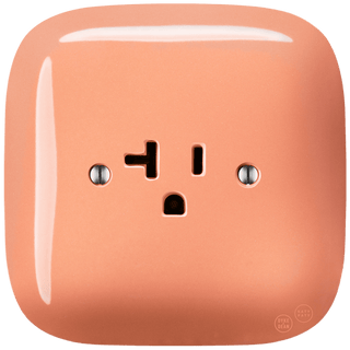 SQUARE PORCELAIN WALL SOCKET USA 20 AMP SALMON - DYKE & DEAN