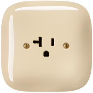 SQUARE PORCELAIN WALL SOCKET USA 20 AMP SAND - DYKE & DEAN