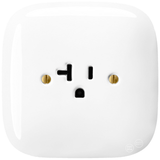 SQUARE PORCELAIN WALL SOCKET USA 20 AMP WHITE - DYKE & DEAN