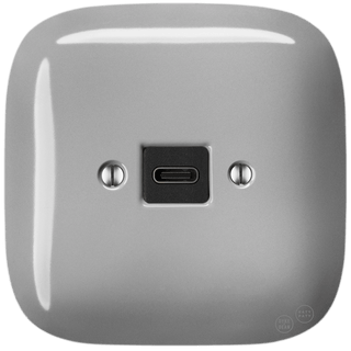 SQUARE PORCELAIN WALL SOCKET USB - C GREY - DYKE & DEAN