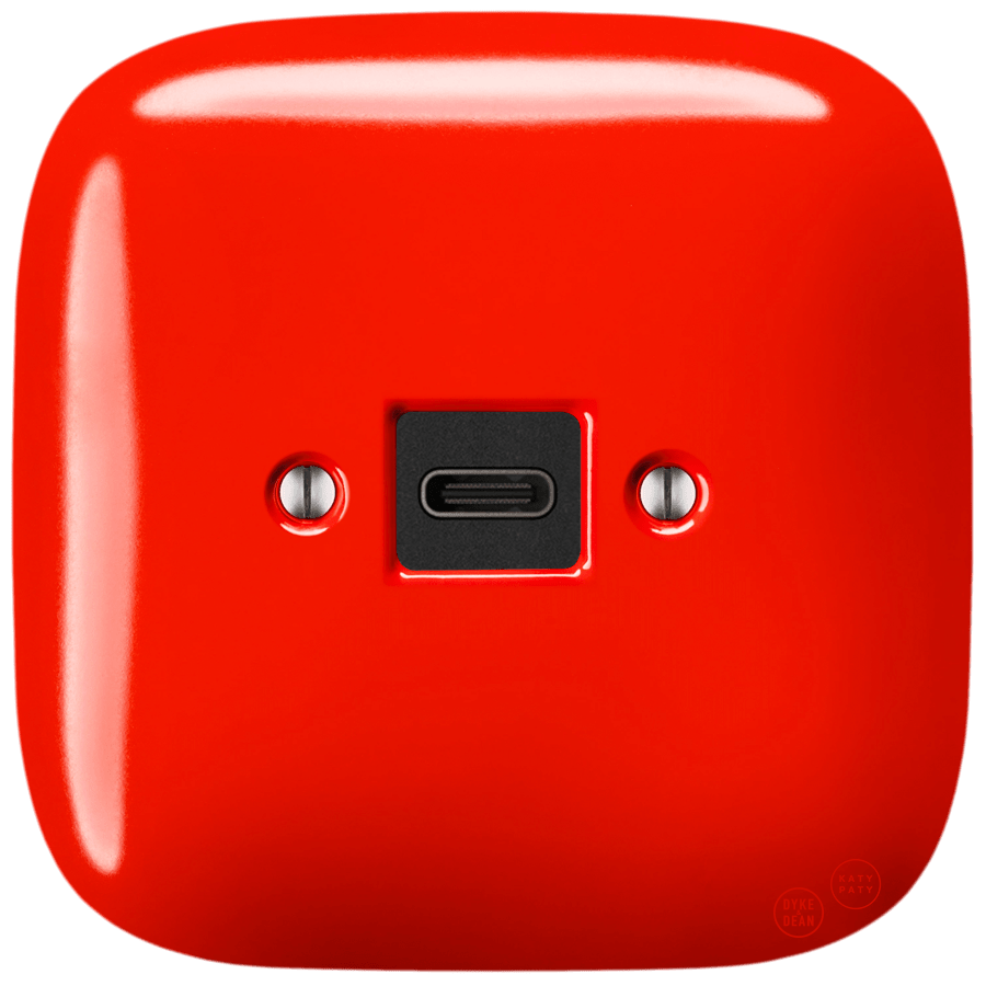 SQUARE PORCELAIN WALL SOCKET USB - C RED - DYKE & DEAN