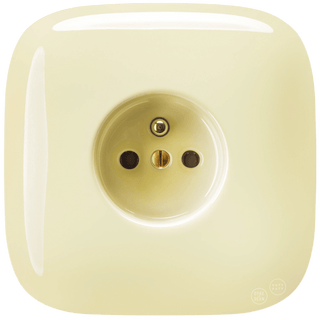 SQUARE PORCELAIN WALL SOCKET VANILLA - DYKE & DEAN