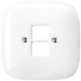 SQUARE PORCELAIN WALL SOCKET WHITE PC/USB - DYKE & DEAN