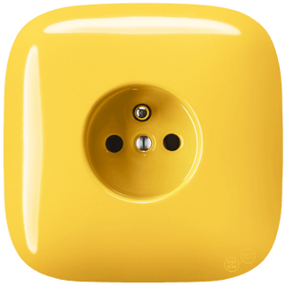 SQUARE PORCELAIN WALL SOCKET YELLOW - DYKE & DEAN