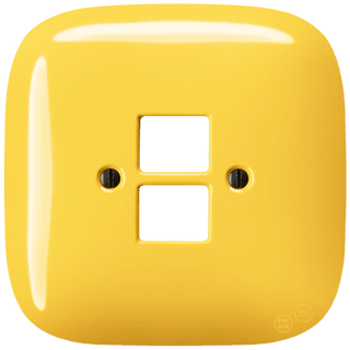 SQUARE PORCELAIN WALL SOCKET YELLOW PC/USB - DYKE & DEAN