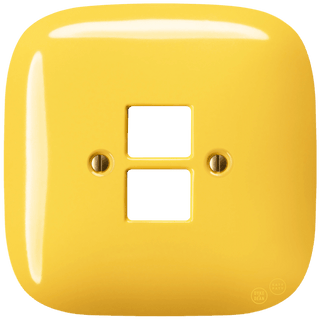 SQUARE PORCELAIN WALL SOCKET YELLOW PC/USB - DYKE & DEAN