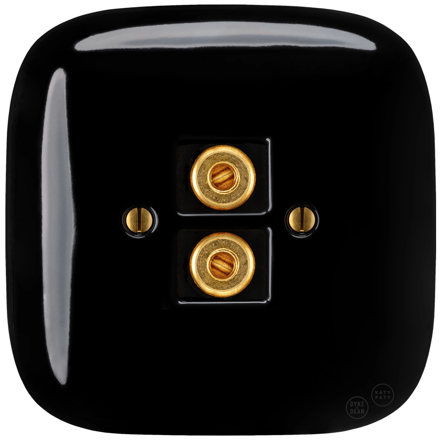 SQUARE PORCELAIN WALL SPEAKER SOCKET BLACK - DYKE & DEAN