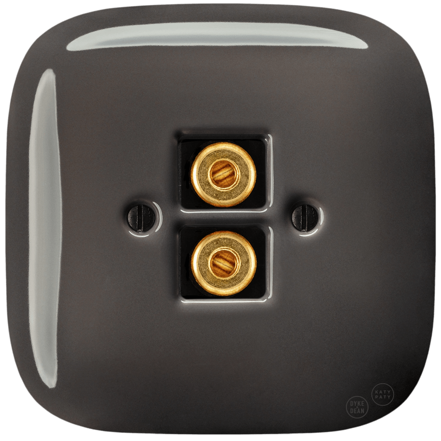 SQUARE PORCELAIN WALL SPEAKER SOCKET BROWN - DYKE & DEAN