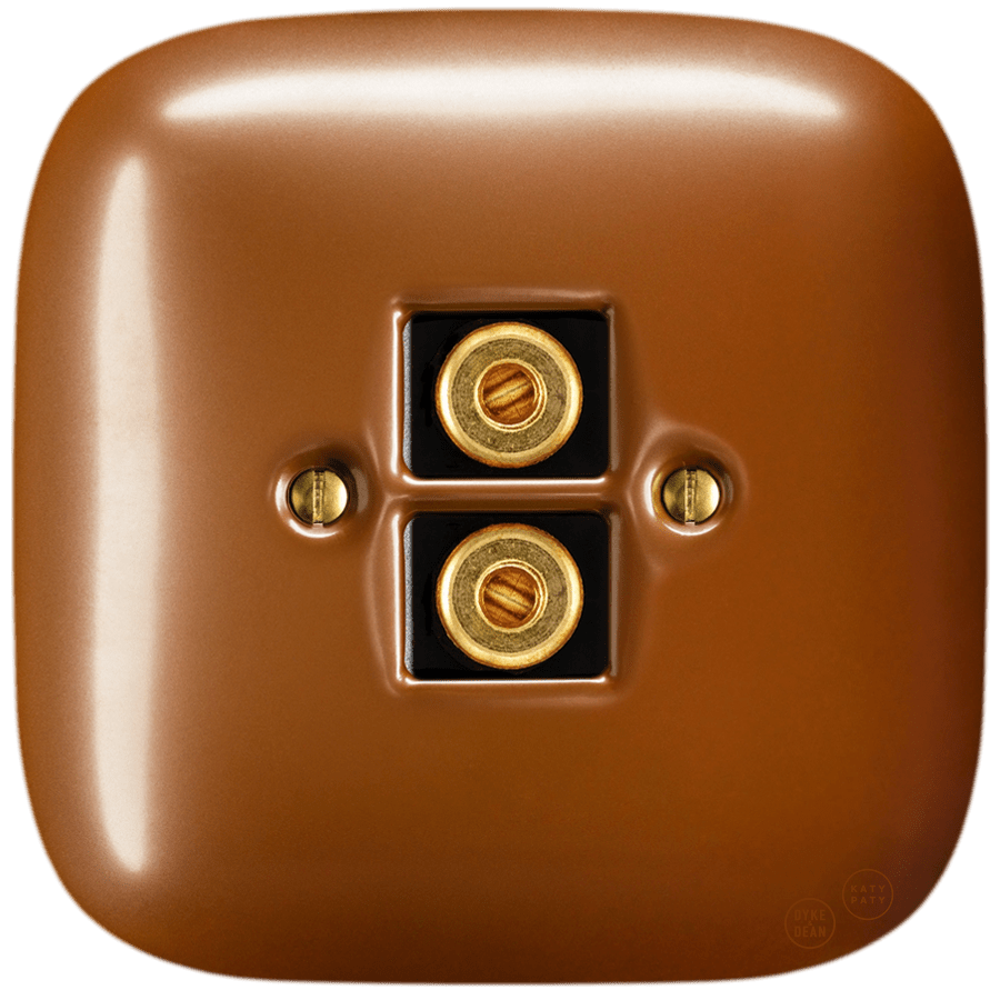 SQUARE PORCELAIN WALL SPEAKER SOCKET COPPER - DYKE & DEAN