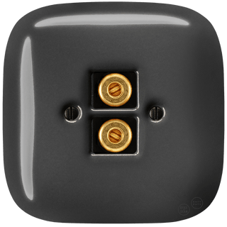 SQUARE PORCELAIN WALL SPEAKER SOCKET DARK GREY - DYKE & DEAN