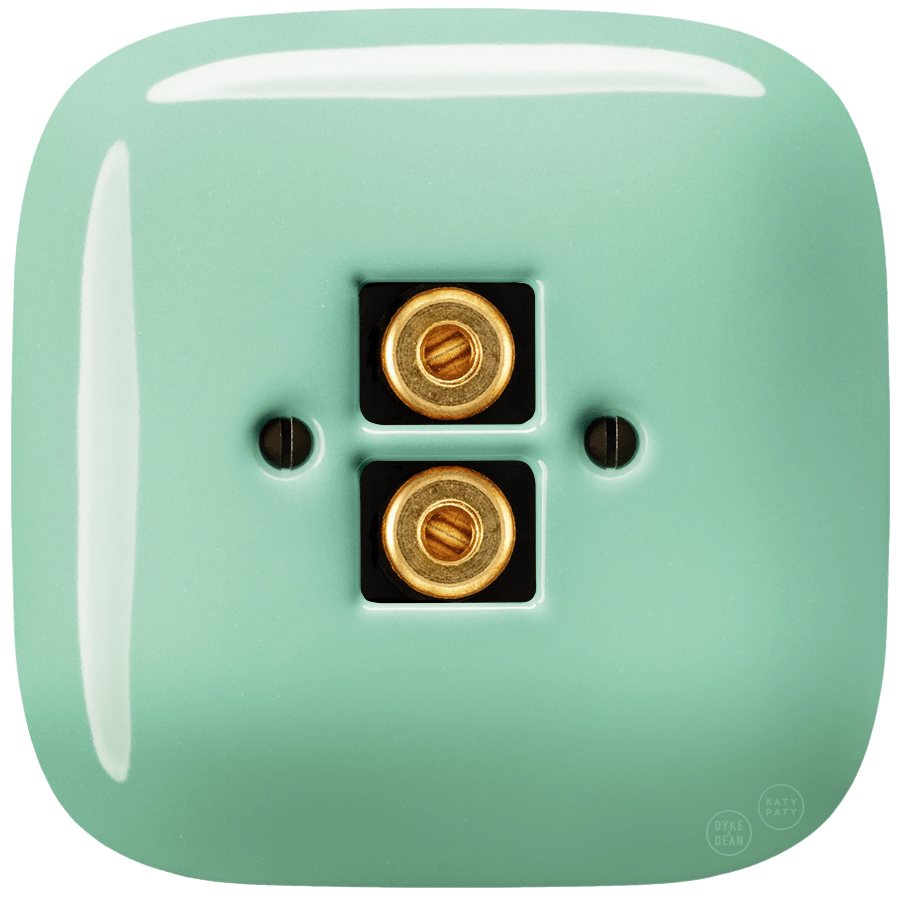 SQUARE PORCELAIN WALL SPEAKER SOCKET MINT - DYKE & DEAN