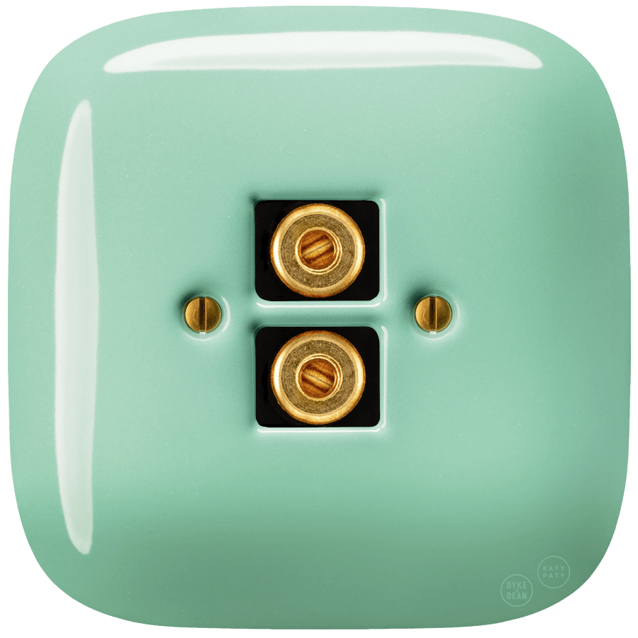 SQUARE PORCELAIN WALL SPEAKER SOCKET MINT - DYKE & DEAN