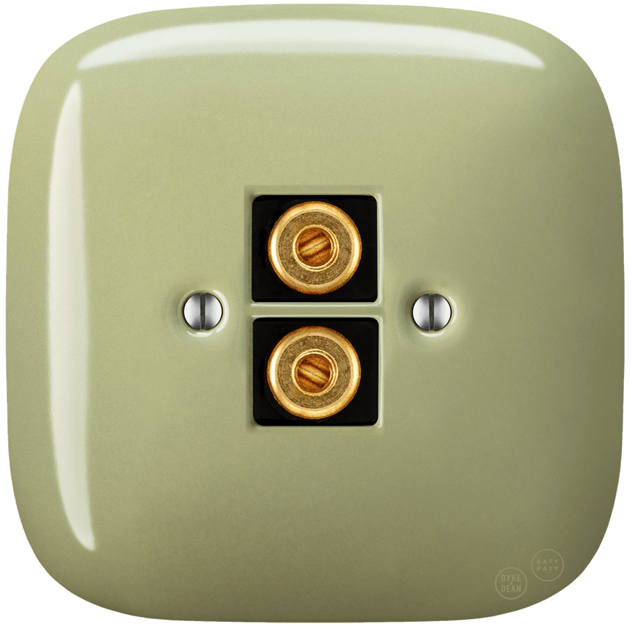 SQUARE PORCELAIN WALL SPEAKER SOCKET MOSS GREEN - DYKE & DEAN