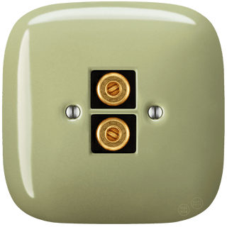 SQUARE PORCELAIN WALL SPEAKER SOCKET MOSS GREEN - DYKE & DEAN