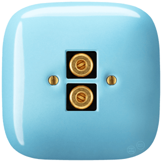 SQUARE PORCELAIN WALL SPEAKER SOCKET PASTEL BLUE - DYKE & DEAN