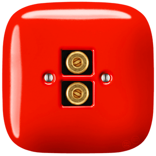 SQUARE PORCELAIN WALL SPEAKER SOCKET RED - DYKE & DEAN