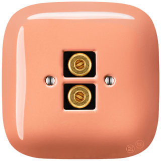 SQUARE PORCELAIN WALL SPEAKER SOCKET SALMON - DYKE & DEAN