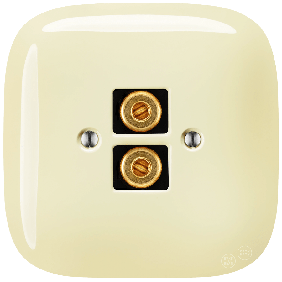 SQUARE PORCELAIN WALL SPEAKER SOCKET VANILLA - DYKE & DEAN