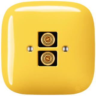 SQUARE PORCELAIN WALL SPEAKER SOCKET YELLOW - DYKE & DEAN