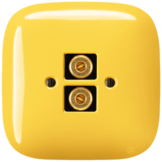 SQUARE PORCELAIN WALL SPEAKER SOCKET YELLOW - DYKE & DEAN