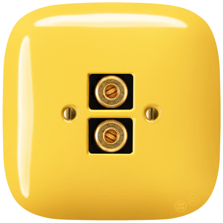 SQUARE PORCELAIN WALL SPEAKER SOCKET YELLOW - DYKE & DEAN