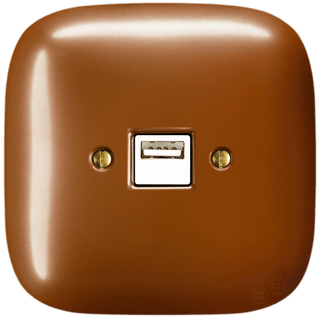 SQUARE PORCELAIN WALL USB CHARGER COPPER - DYKE & DEAN