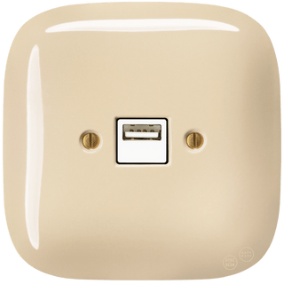 SQUARE PORCELAIN WALL USB CHARGER SAND - DYKE & DEAN