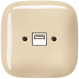 SQUARE PORCELAIN WALL USB CHARGER SAND - DYKE & DEAN