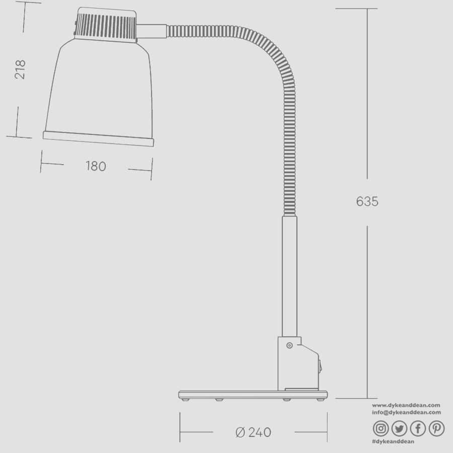 STAY HOT HEAT LAMP TABLE LPF - DYKE & DEAN