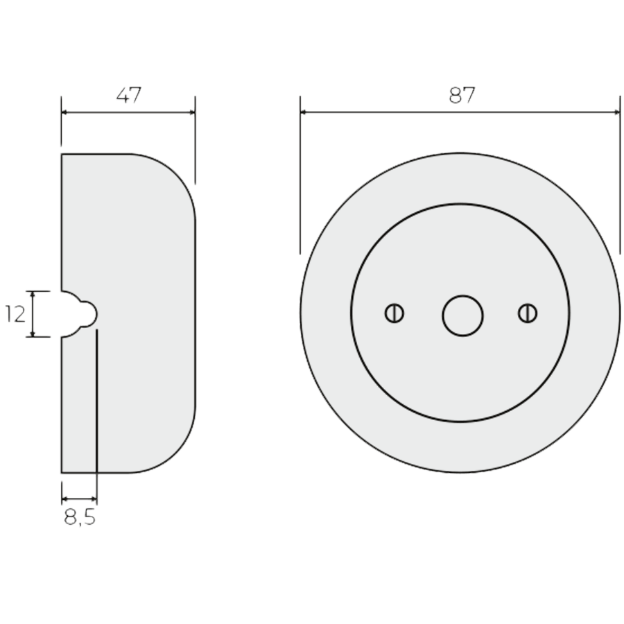 SURFACE PORCELAIN JUNCTION BOX ASH GREY - DYKE & DEAN