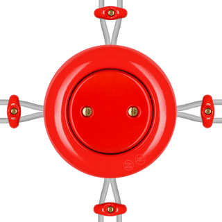 SURFACE PORCELAIN JUNCTION BOX RED - DYKE & DEAN