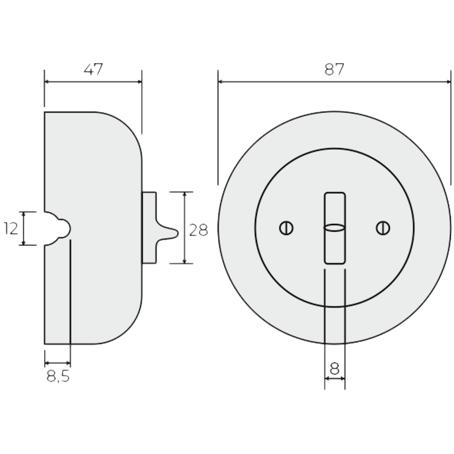 SURFACE PORCELAIN WALL LIGHT SWITCH ASH GREY TOGGLE - DYKE & DEAN