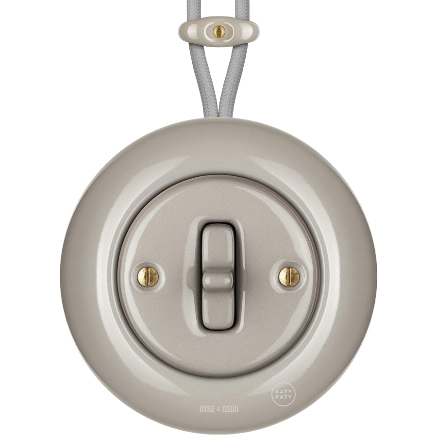 SURFACE PORCELAIN WALL LIGHT SWITCH CAPPUCCINO TOGGLE - DYKE & DEAN