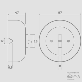 SURFACE PORCELAIN WALL LIGHT SWITCH GREY TOGGLE - DYKE & DEAN