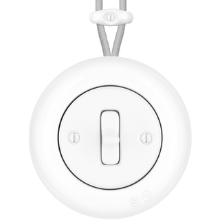 SURFACE PORCELAIN WALL LIGHT SWITCH WHITE TOGGLE - DYKE & DEAN