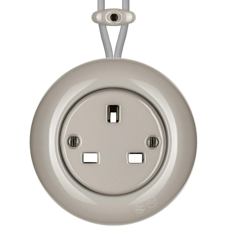 SURFACE PORCELAIN WALL SOCKET CAPPUCCINO UK - DYKE & DEAN