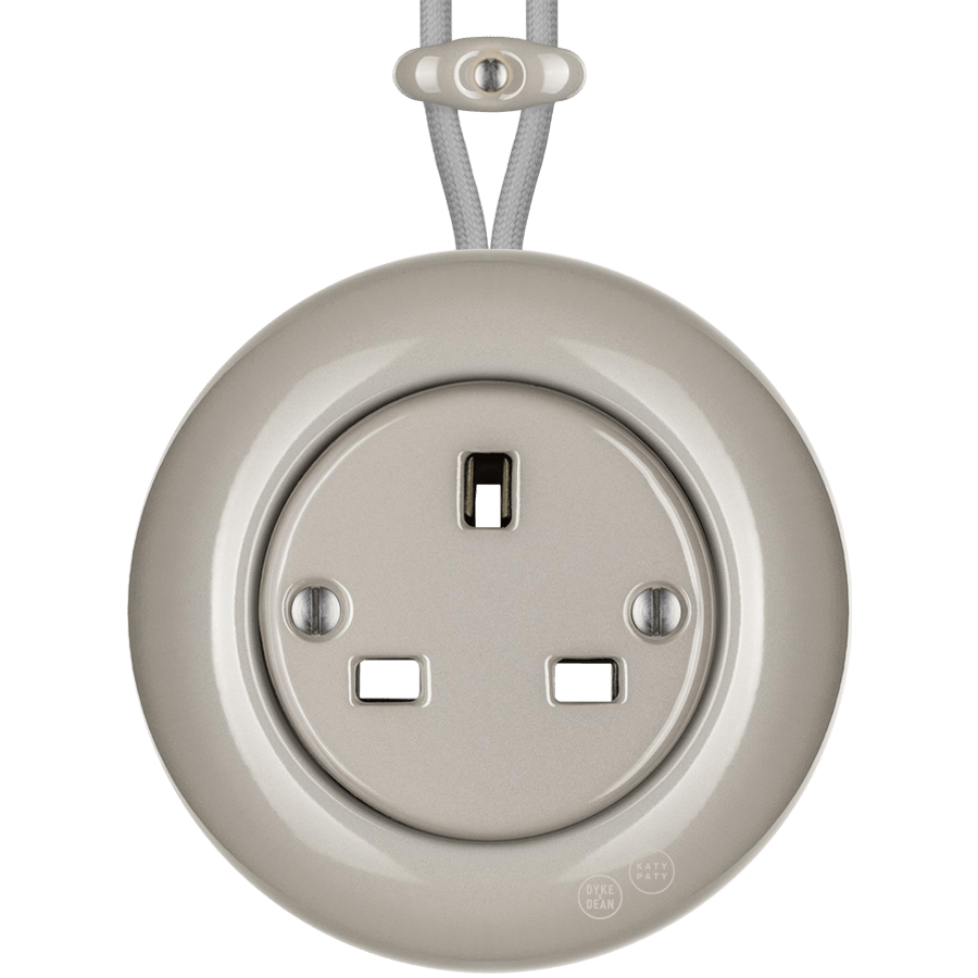 SURFACE PORCELAIN WALL SOCKET CAPPUCCINO UK - DYKE & DEAN