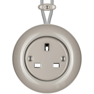 SURFACE PORCELAIN WALL SOCKET CAPPUCCINO UK - DYKE & DEAN