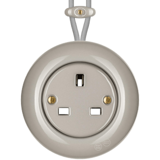 SURFACE PORCELAIN WALL SOCKET CAPPUCCINO UK - DYKE & DEAN