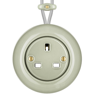 SURFACE PORCELAIN WALL SOCKET GREY GREEN UK - DYKE & DEAN