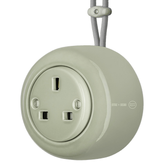 SURFACE PORCELAIN WALL SOCKET GREY GREEN UK - DYKE & DEAN