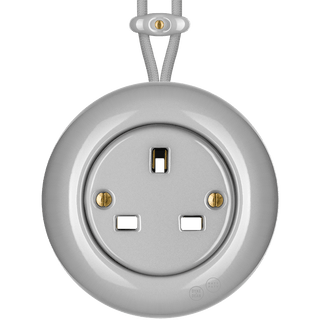 SURFACE PORCELAIN WALL SOCKET GREY UK - DYKE & DEAN