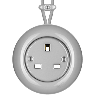 SURFACE PORCELAIN WALL SOCKET GREY UK - DYKE & DEAN