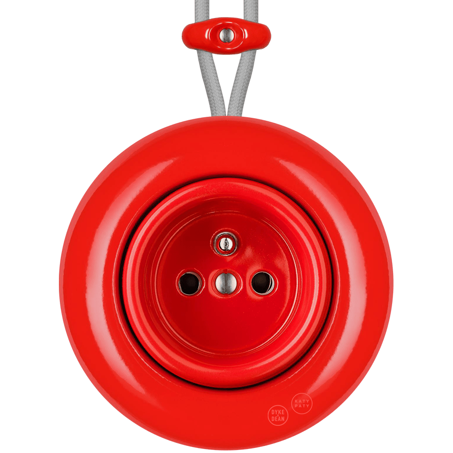 SURFACE PORCELAIN WALL SOCKET RED - DYKE & DEAN